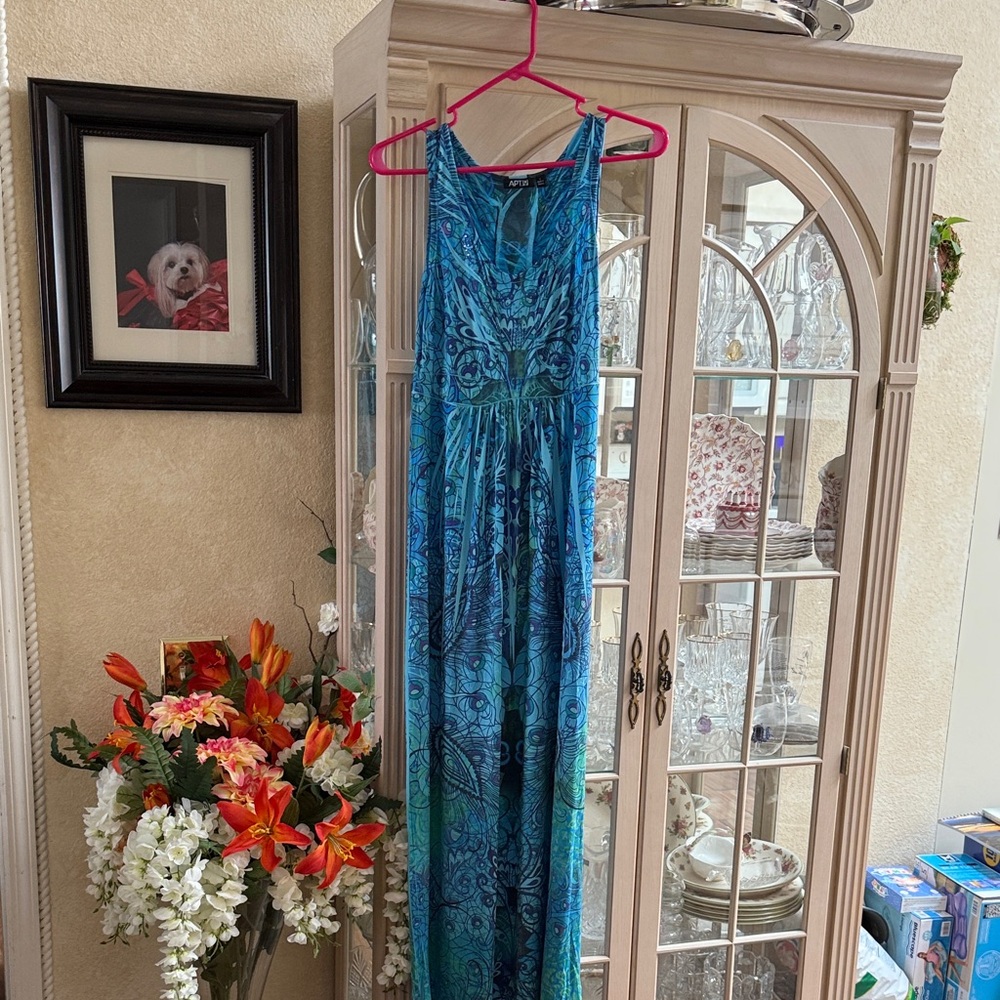 Apt. 9 Teal and Navy Flowing Dress